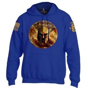 Spartan Helmet & Shield Men's Front Pocket Hoodie